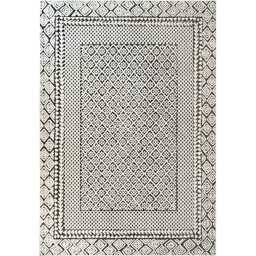 Dynamic Rugs 8148-190 Lotus 5X7 Rectangle Rug in Ivory/Charcoal   